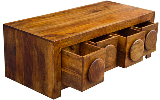 Eddy - Solid Wood Coffee Table In Light Teak Polish Finish