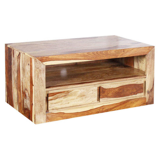 Vin - Solid Wood TV Cabinet With Storage - Natural Finish