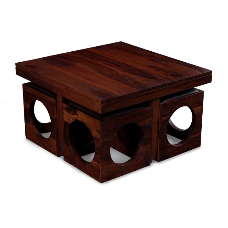 Sasha - Sheesham Wood Coffee Table With Four Stools