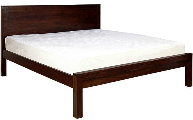 Oslo Solid Wood King Bed - Walnut Finish