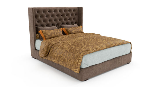 Nella Upholstered Queen Bed - Brown