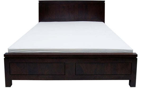 Dublin Solid Wood Queen Bed In Wanut Polish Finish