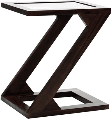 Z Solid Wood End Table In Walnut Polish Finish