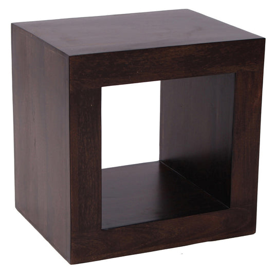 Rihanna Solid Wood Shelf - Walnut Finish