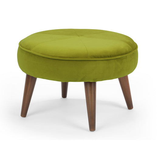 Twel - Fabric Upholstered Ottoman Pouffe Stool - Green