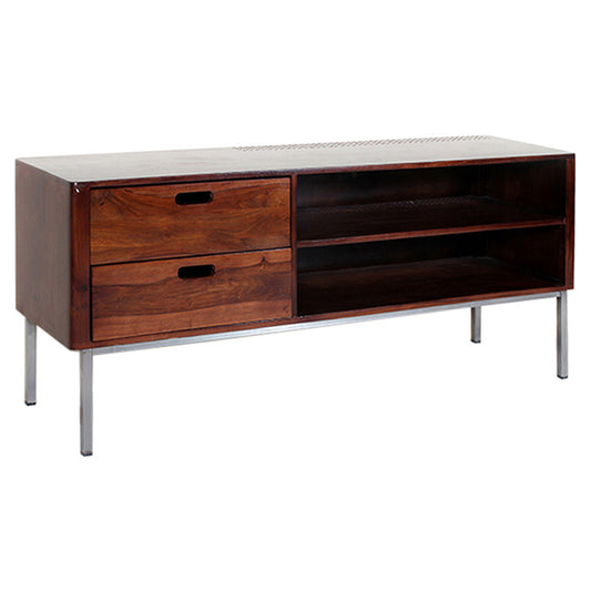 Milano - Solid Wood TV Cabinet With Metal Base Frame