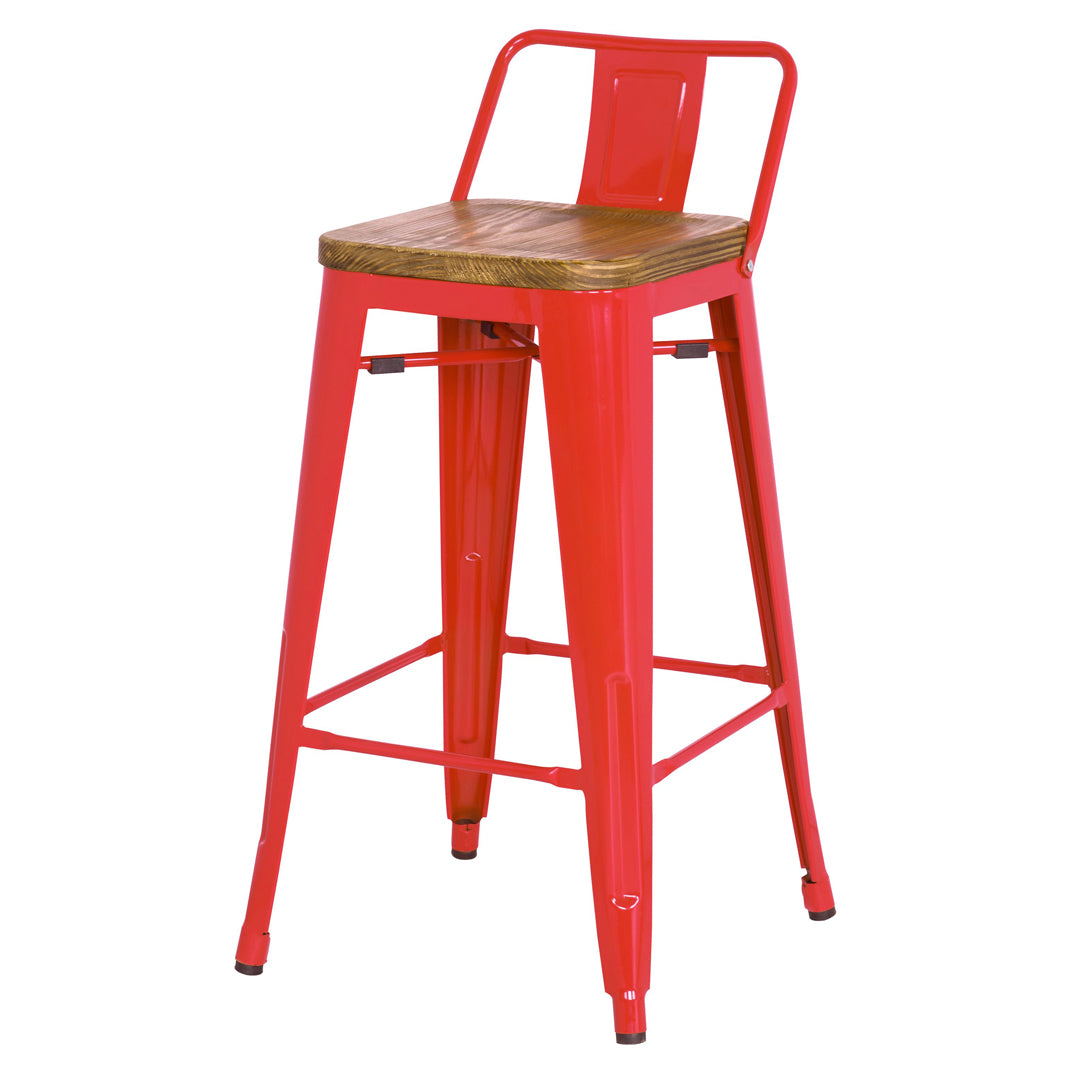 Sibel Metal Bar Chair - Red