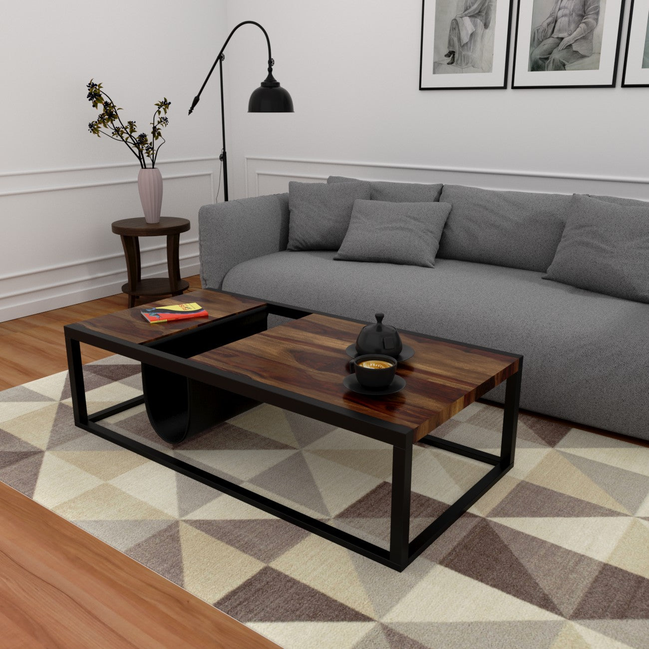 Emilio - Sheesham Wood Coffee Table With 1000 Days Warranty