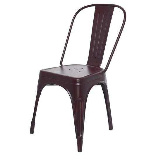 Silver Stylo Chair - Dark Maroon