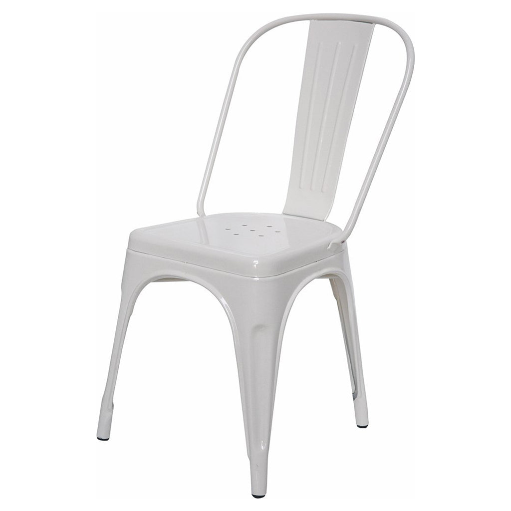 Silver Stylo Chair - White