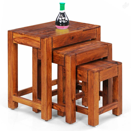 Lovely - Nest Of Tables In Solid Wood - Teak