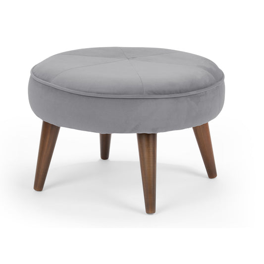 Silver - Fabric Ottoman Pouffe Stool