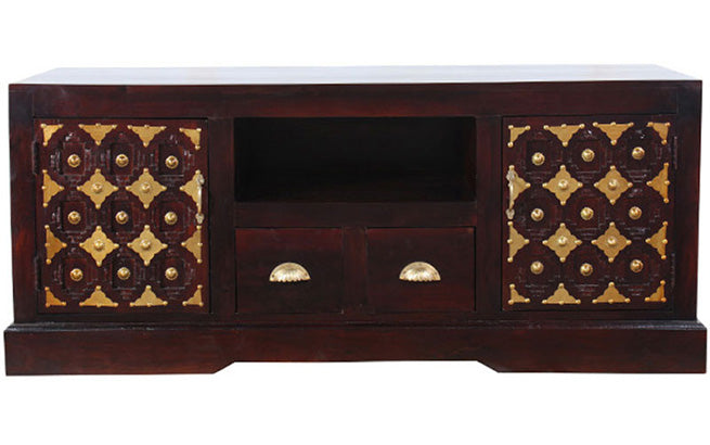 Pride - Sheesham Wood Antique TV Unit - Dark Teak