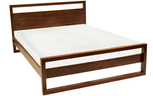 Chatel Solid Wood Queen Bed - Walnut Finish