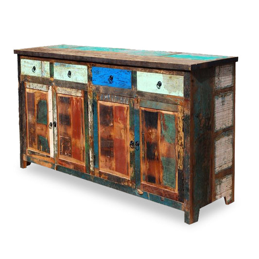 Multicolour Wooden Decent Sideboard - Natural Polish