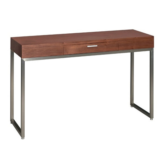 Missy -Console Table With Wooden Top & Metal Base Finished In Chrome Colour