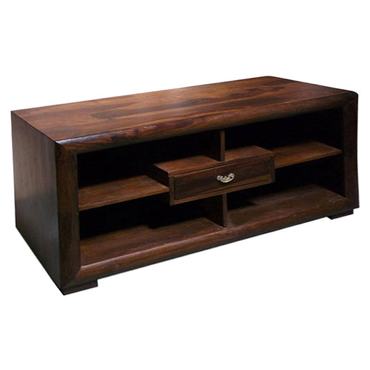 Eva - TV Solid Wood Cabinet With Shelves