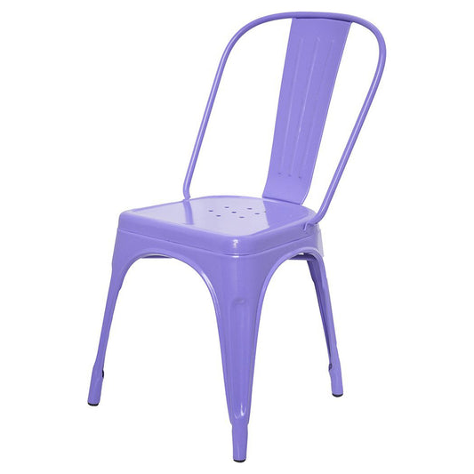 Stylo Powder Coated Metal Chair - Mat Purple