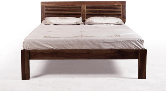 Toriad Sheesham Wood Queen Bed - Walnut Finish