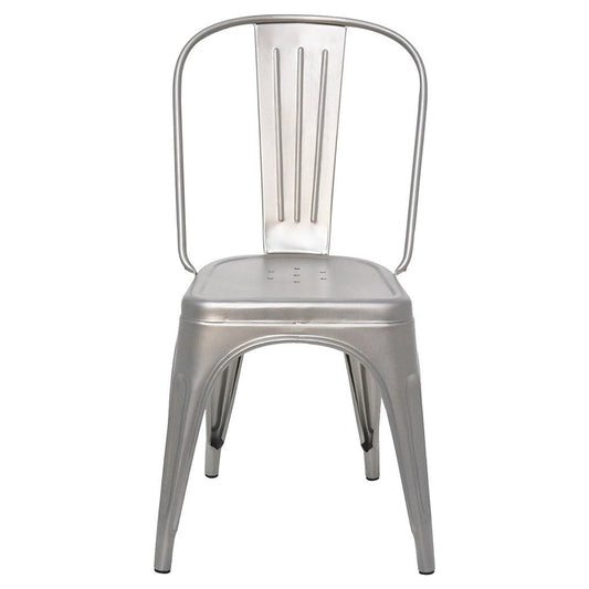 Stylo Powder Coated Metal Chair - Light Silver