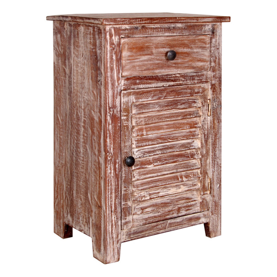 Avril Reclaimed Wood Bed Side Table In Natural Finish