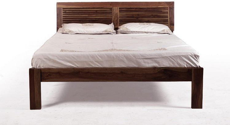 Toriad Solid Wood King Bed - Walnut Finish