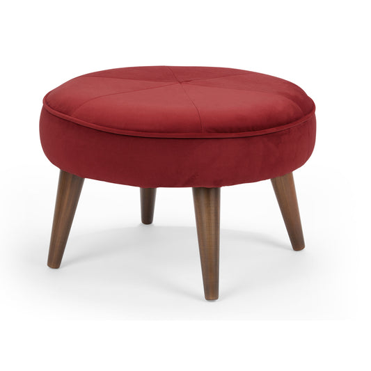 Milano Fabric Ottoman Pouffe Stool - Red