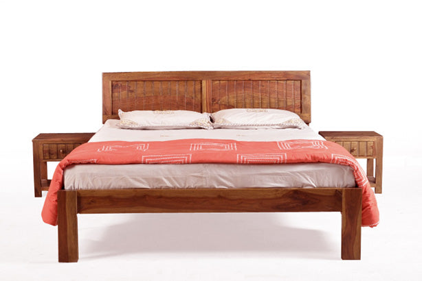 Walter Sheesham Wood King Bed In Teak Polish Finish