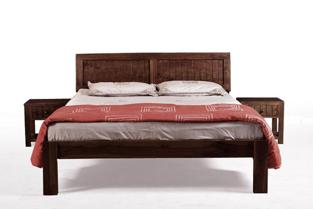 Walter Sheesham Wood Queen Bed - Walnut Finish