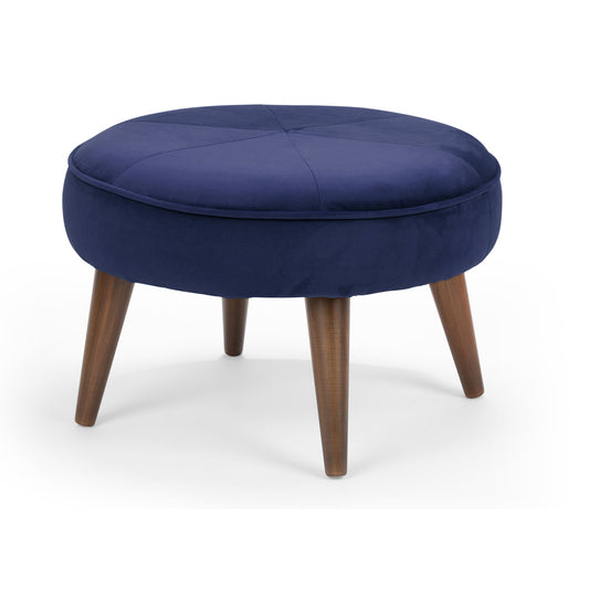 Zoster - Fabric Upholstered Ottoman Pouffe Stool - Dark Blue