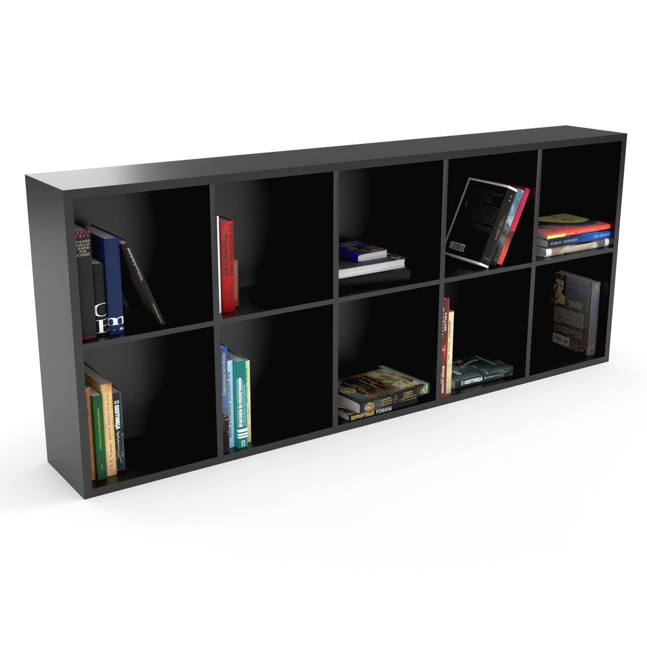 Racheal Solid Wood Book Shelf In Dark Walnut Finish