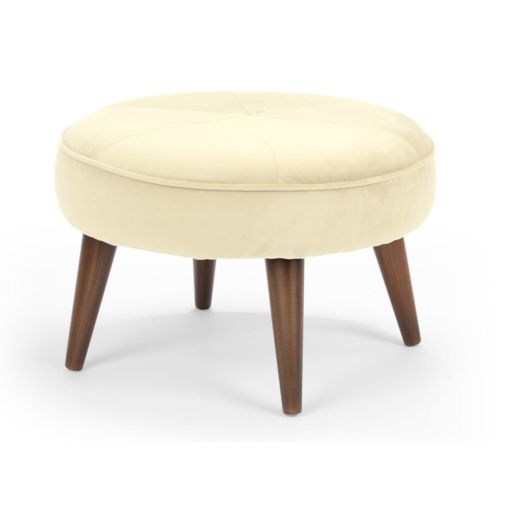 Dohan -White Fabric Ottoman Pouffe Stool