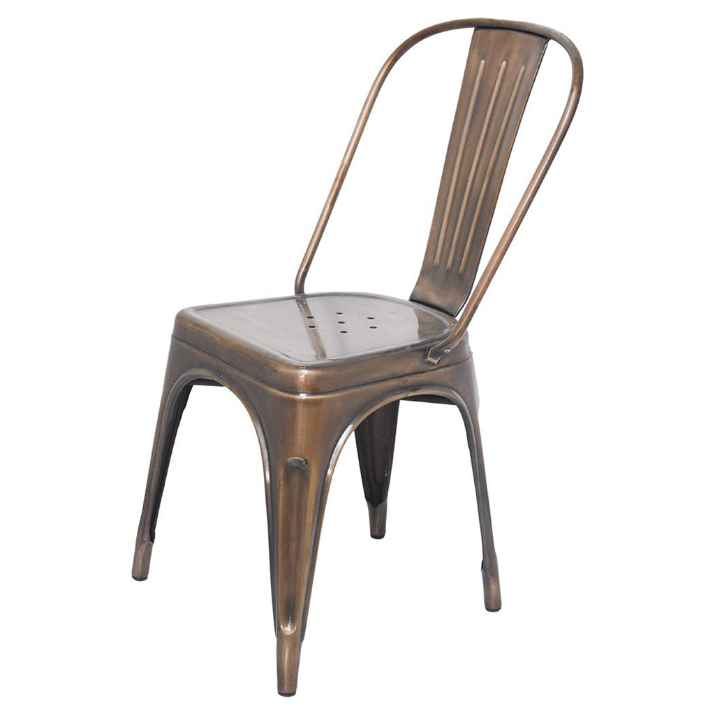 Stylo Powder Coated Metal Chair - Antique Gloss Finish