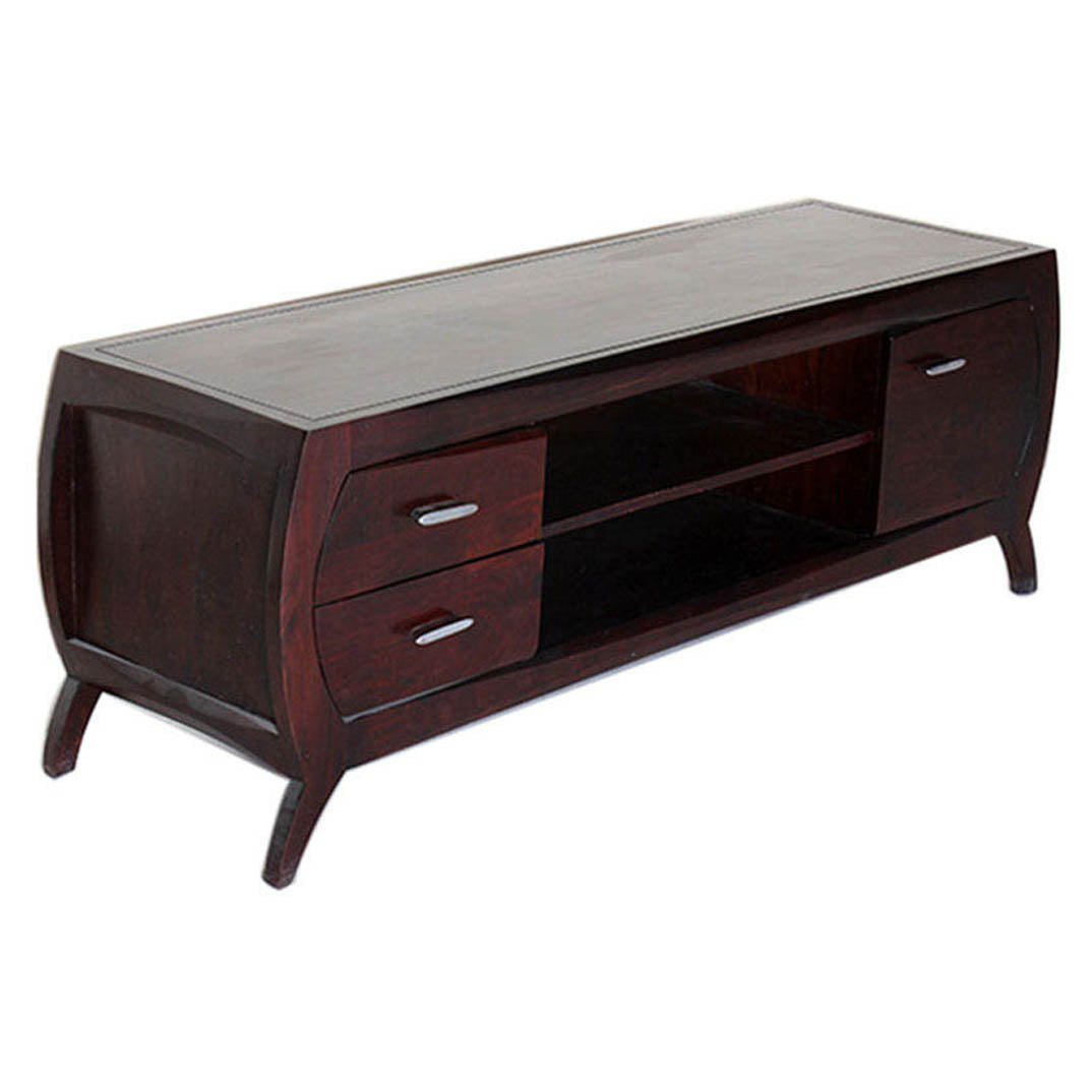 Denzel - Solid Wood TV Cabinet With Storage - Walnut