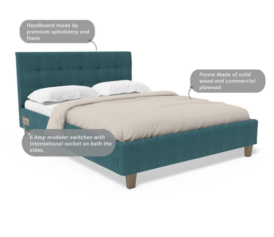 Aqua Blue Recharge Queen Bed with 1000 Day Warranty