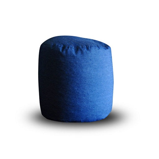 Ivaan - Denim Round Ottoman - Blue