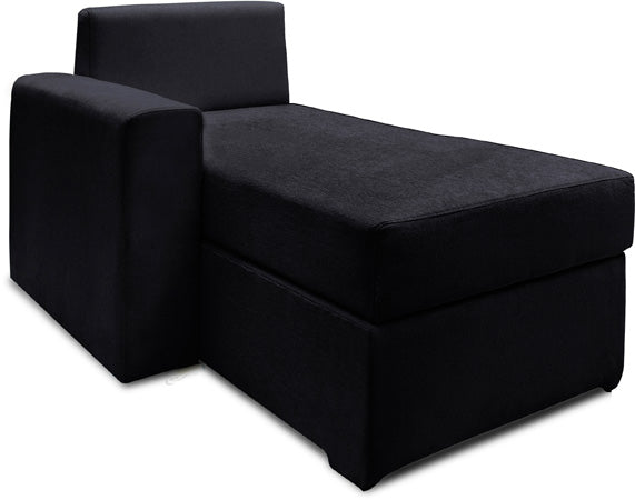 Haven - Carbon Black Fabric Sectional Sofa Bed (L - Shaped Lounge)