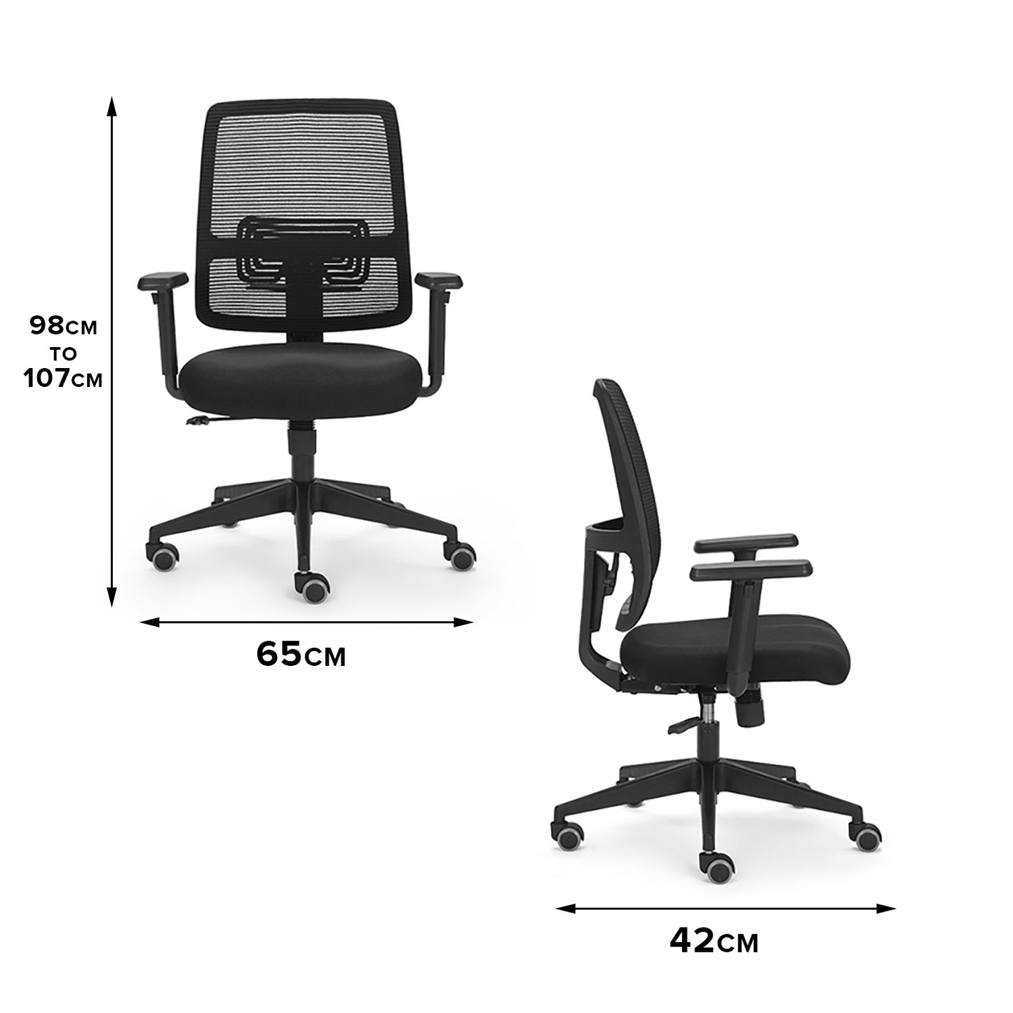 Evo - Ergonomic Chair for Work from Home & Office - Black