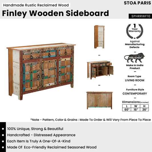 Finley - Handmade Rustic Reclaimed Wood Sideboard In Distress Finish