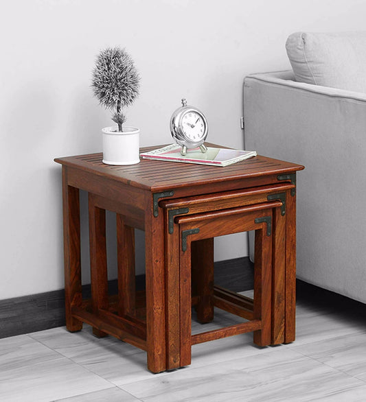 Adorn - Solid Wood Multiutility Set Of Three Nesting Tables