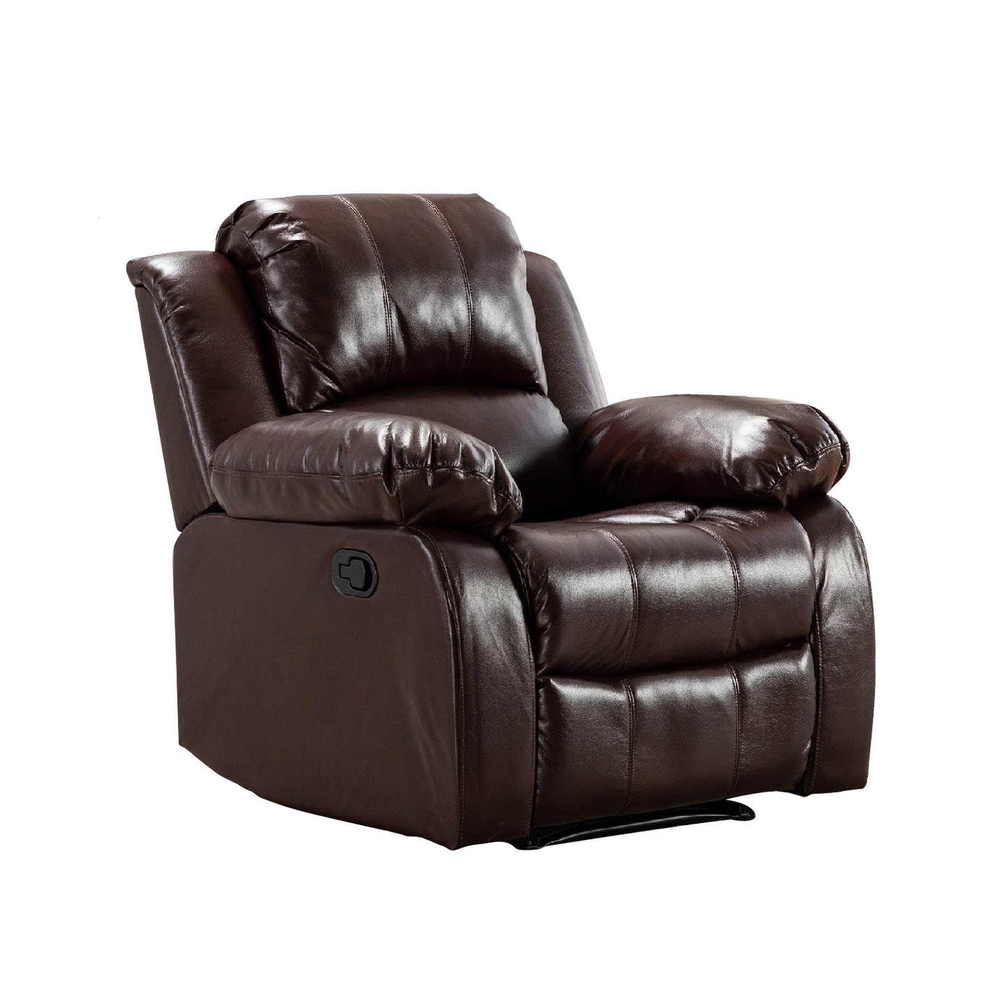 Mist - Manual Push Back Leatherette Recliner - Brown