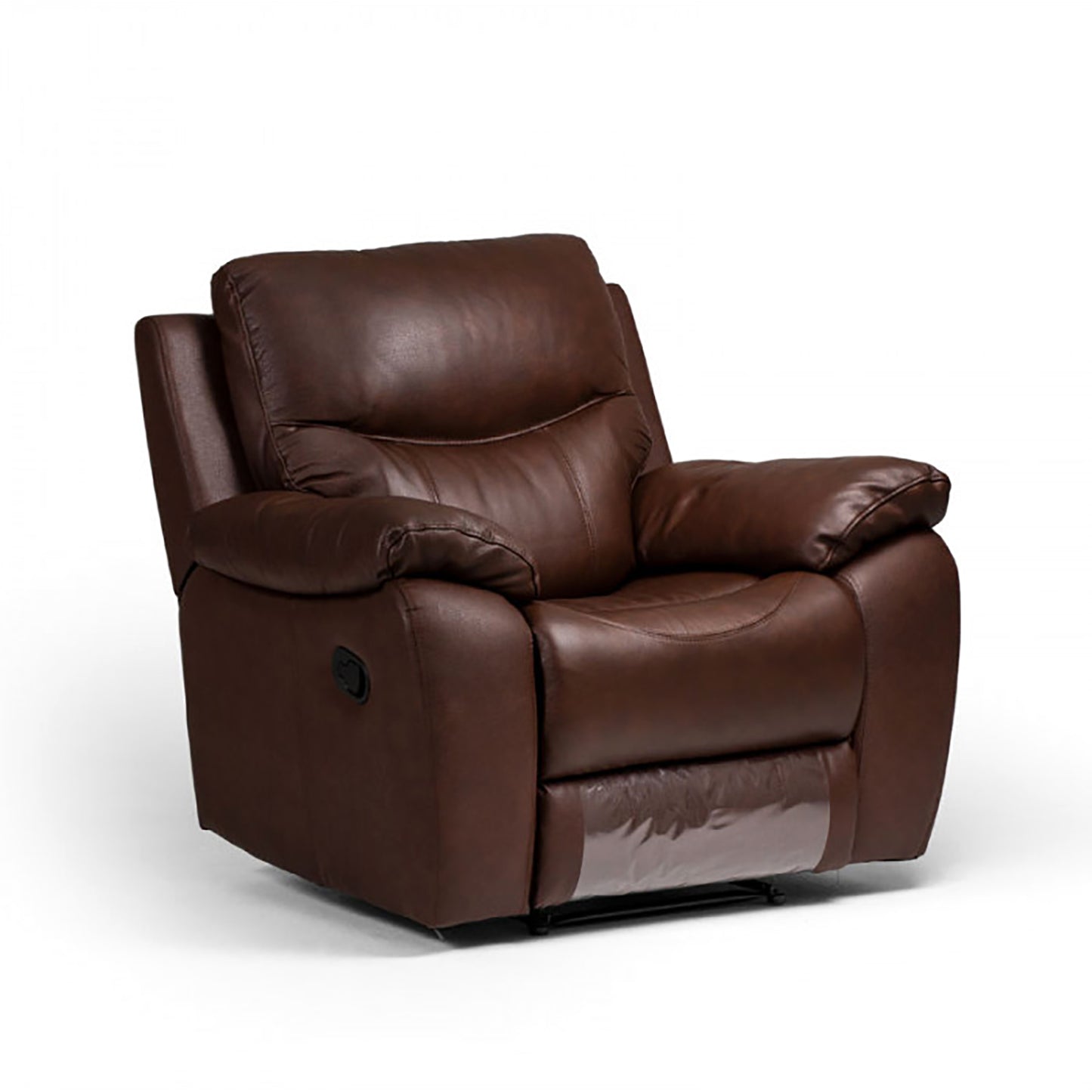 Cartel - Manual Push Back Leatherette Recliner - Brown