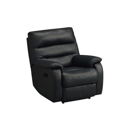 Pride - Manual Push Back Leatherette Recliner - Black