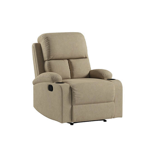 Reef - Manual Push Back Recliner - Light Beige