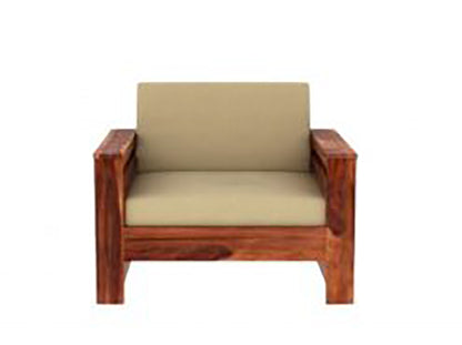 Steferd - Sheesham Wood Single Seater Sofa - Honey Finish