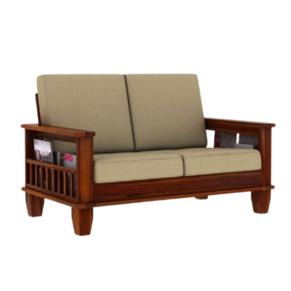 Xavier - Sheesham Wood 2 Seater Sofa - Honey Finish