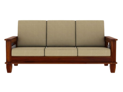 Simon - Sheesham Two Seater Wooden Sofa - Honey Finish