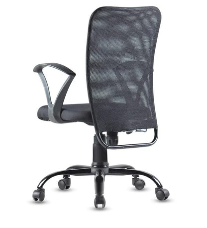 Zeel - Medium Back Ergonomic Chair for Work from Home & Office - Black