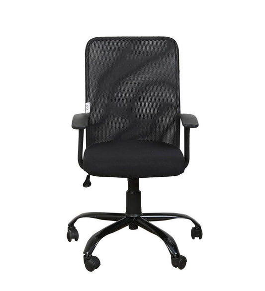 Philip Medium Back Ergonomic Chair For Work From Home & Office - Black