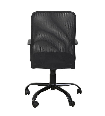 Philip Medium Back Ergonomic Chair For Work From Home & Office - Black